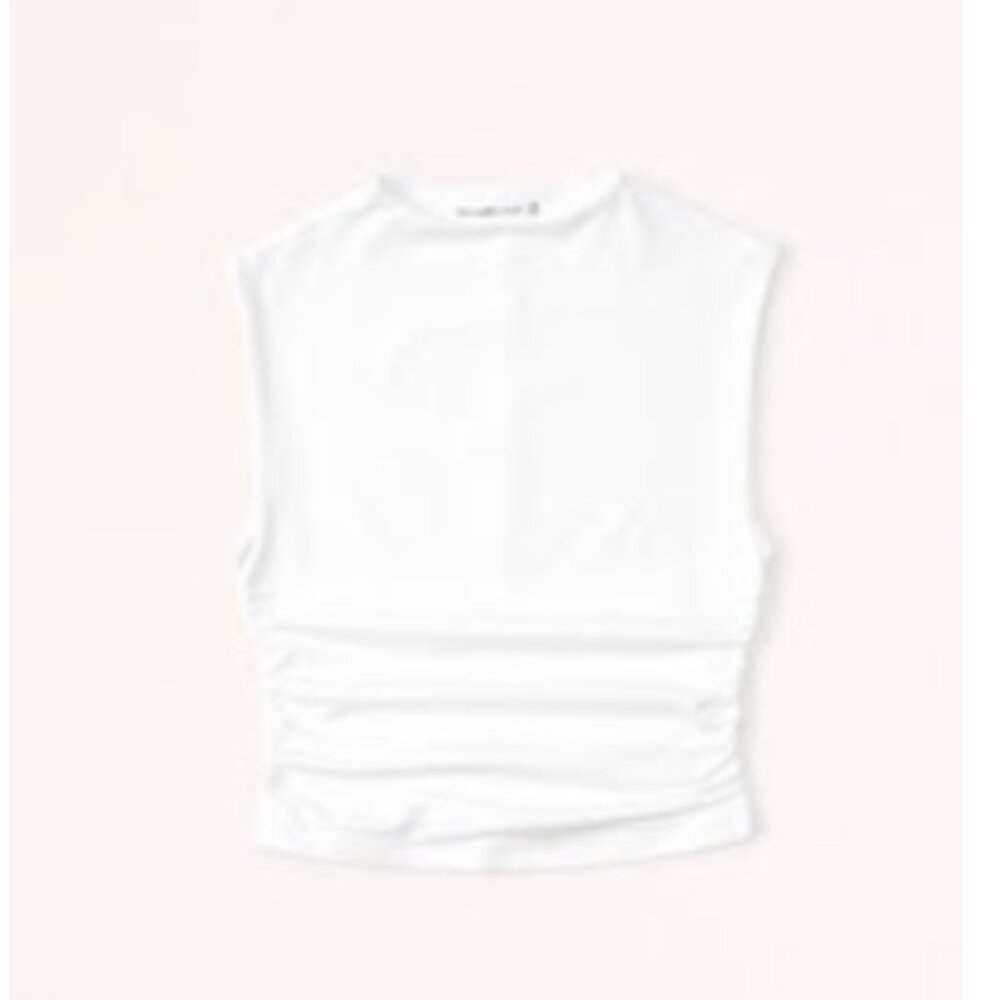 Sleek Seamless Fabric Ruched Mockneck Top